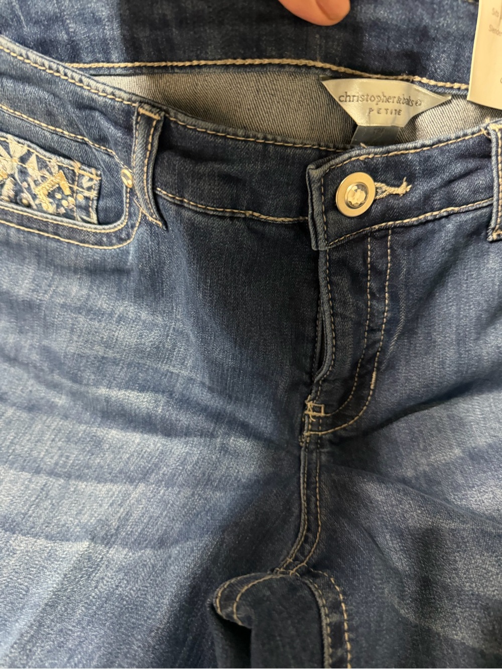 Christopher & Banks Women’s Denim Slim Straight Jeans - Medium Blue - Picture 3 of 9